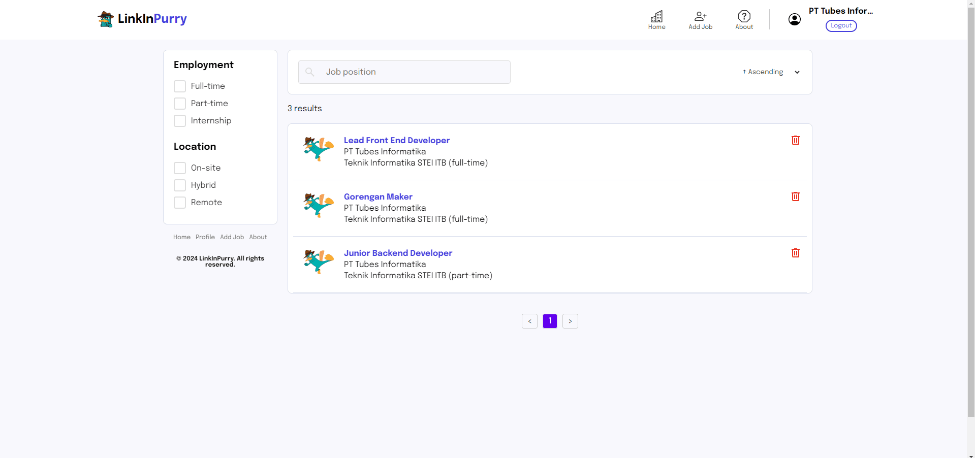 LinkinPurry Job Platform