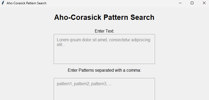 Aho-Corasick Text Finder