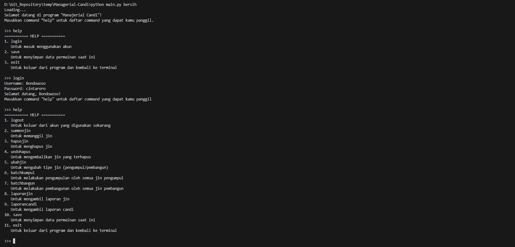 Candi Management System CLI