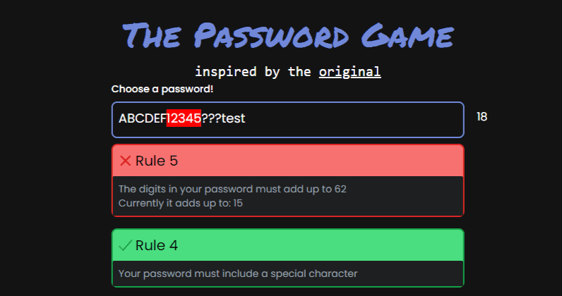 Password Game