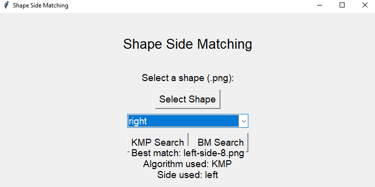 Shape Side Matching for Rectangular Shape Origin
