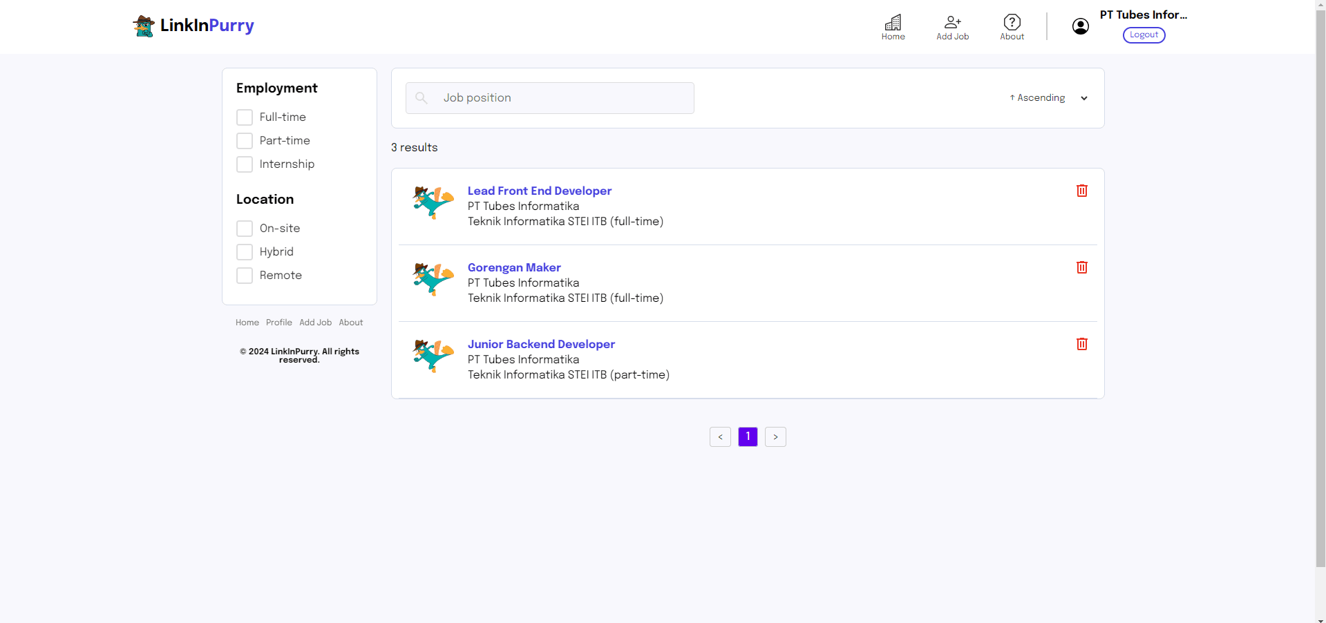 LinkinPurry Job Platform