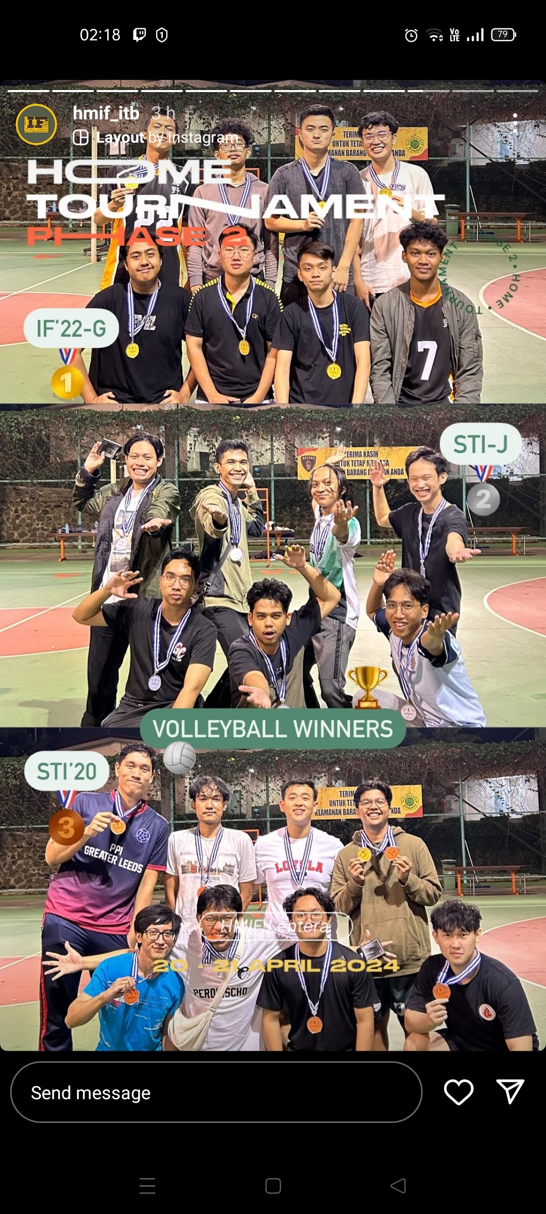 HMIF hometour volleyball results